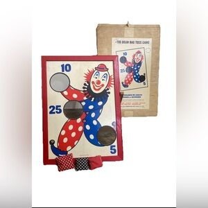 Vintage 1950’s Carnival Circus Clown Bean Bag Toss Game In Original Box USA
